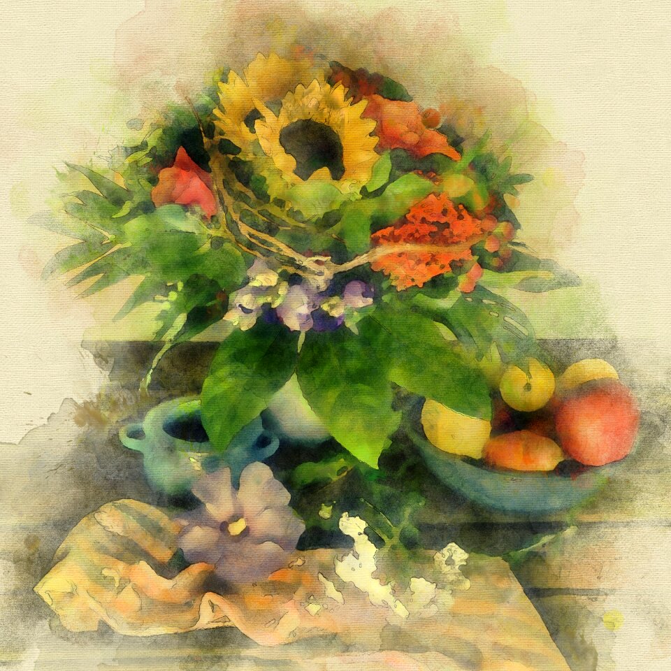 Vase fruit deco