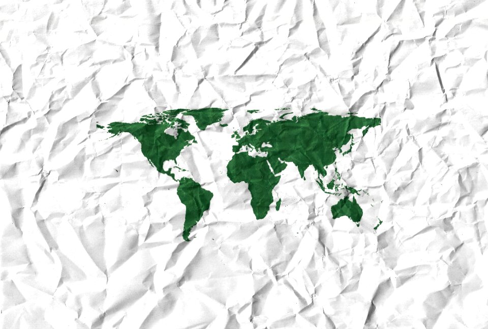 Map fold wrinkled