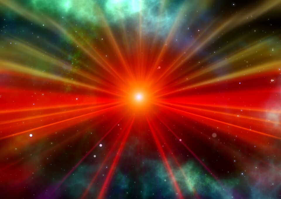 Colorful lens flare reflection