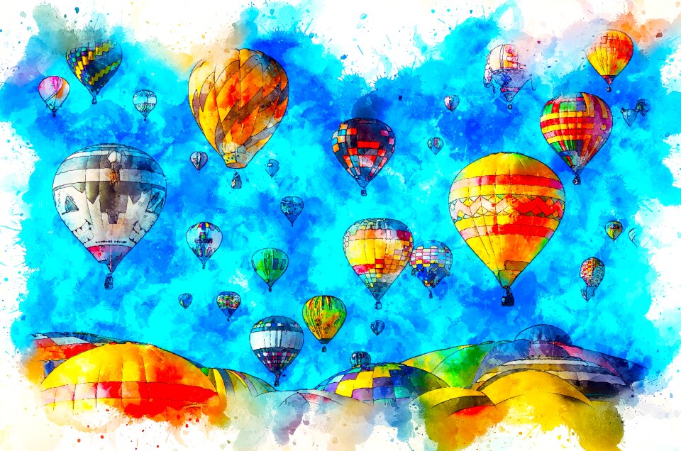Watercolor vintage colorful