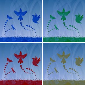 Bird bugs butterfly