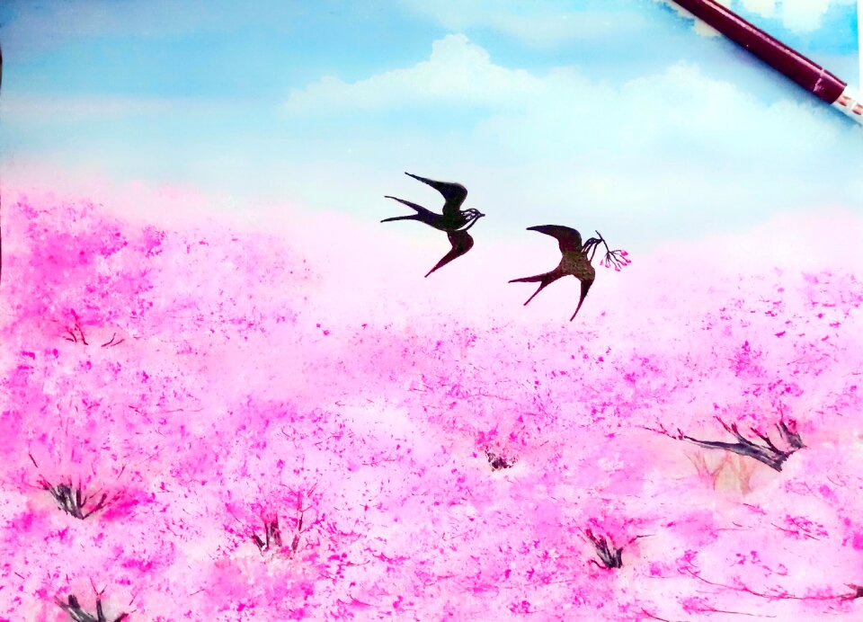 Swallow painting Free illustrations