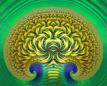 Fractal art whimsical green