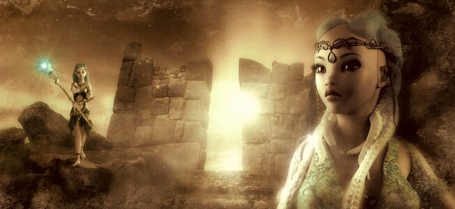 Ruin light scene