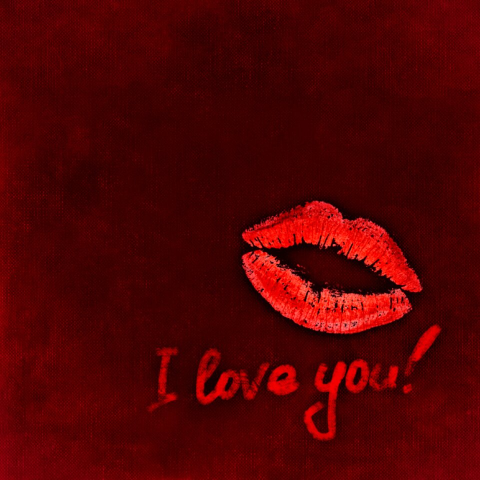 Kiss greeting card for you