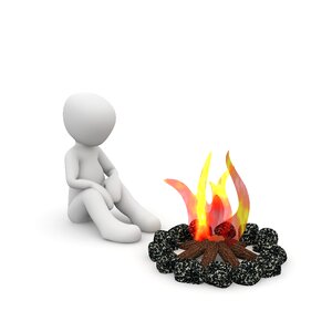 Night fireplace heat