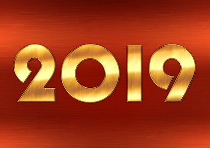 Greeting card turn of the year gold