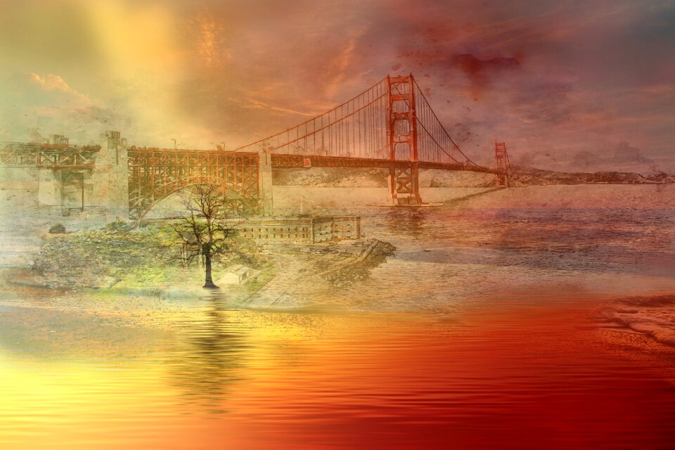 The viaduct transport the river