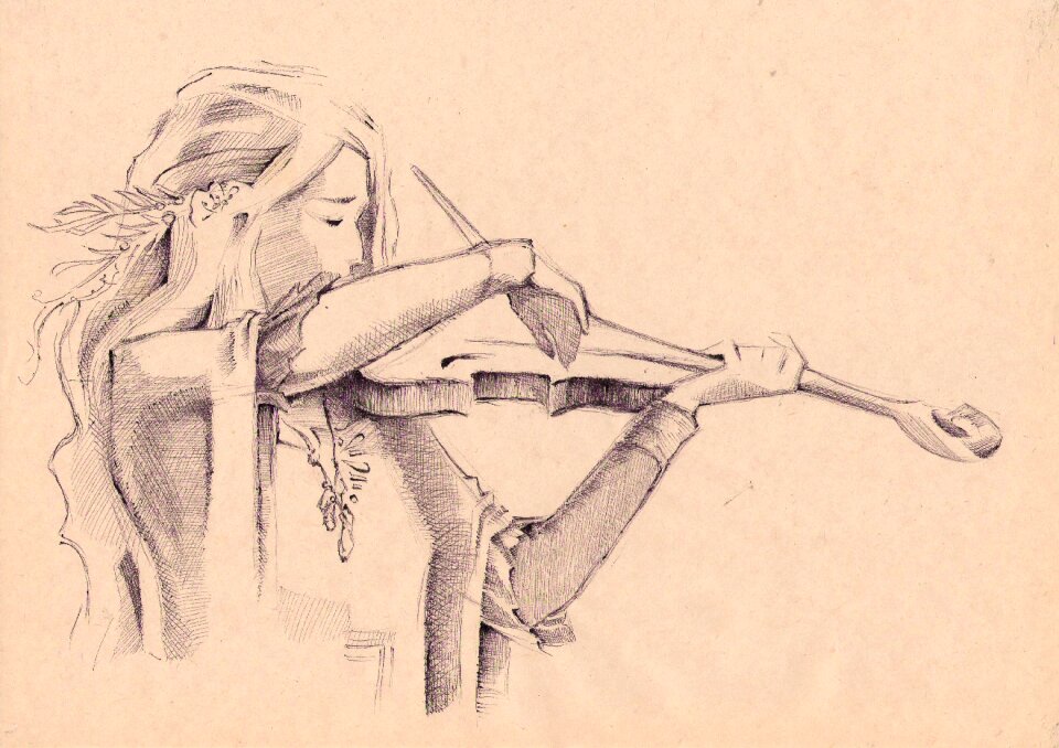 Girl violin Free illustrations