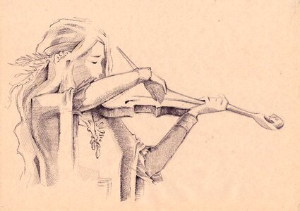 Girl violin Free illustrations