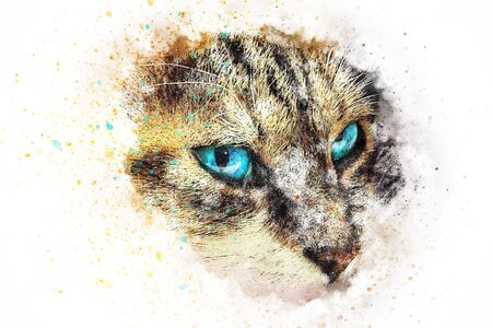 Blue eyes emotion watercolor