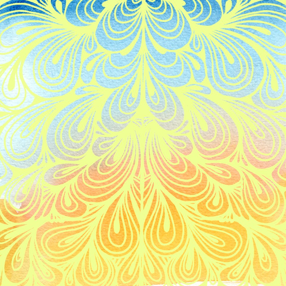 Blue yellow orange