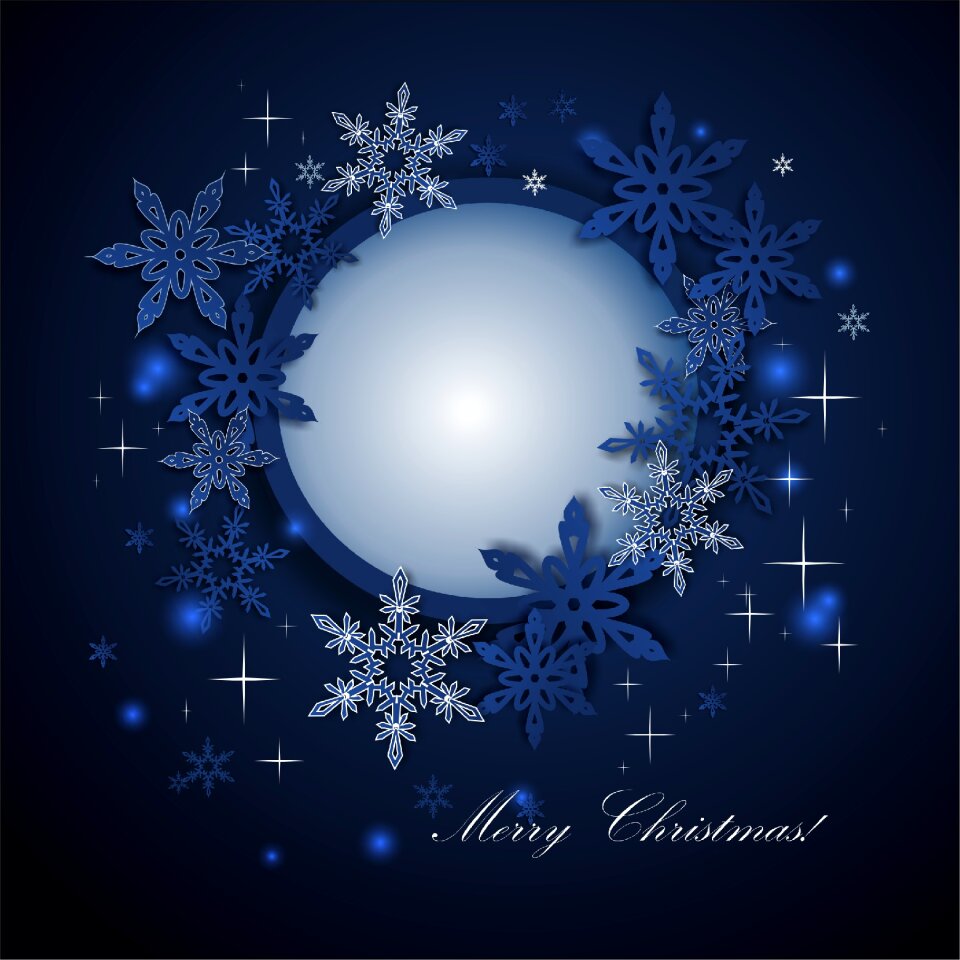 Snow snowflakes postcard