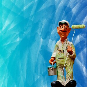 Figure painter working paint
