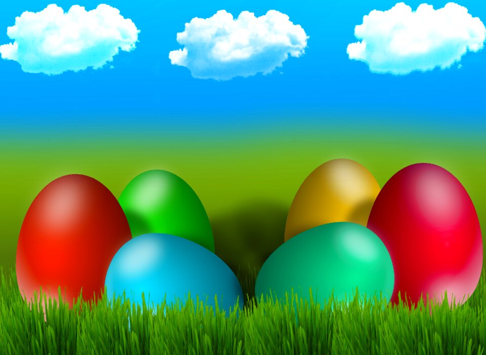 Colorful painted egg colored