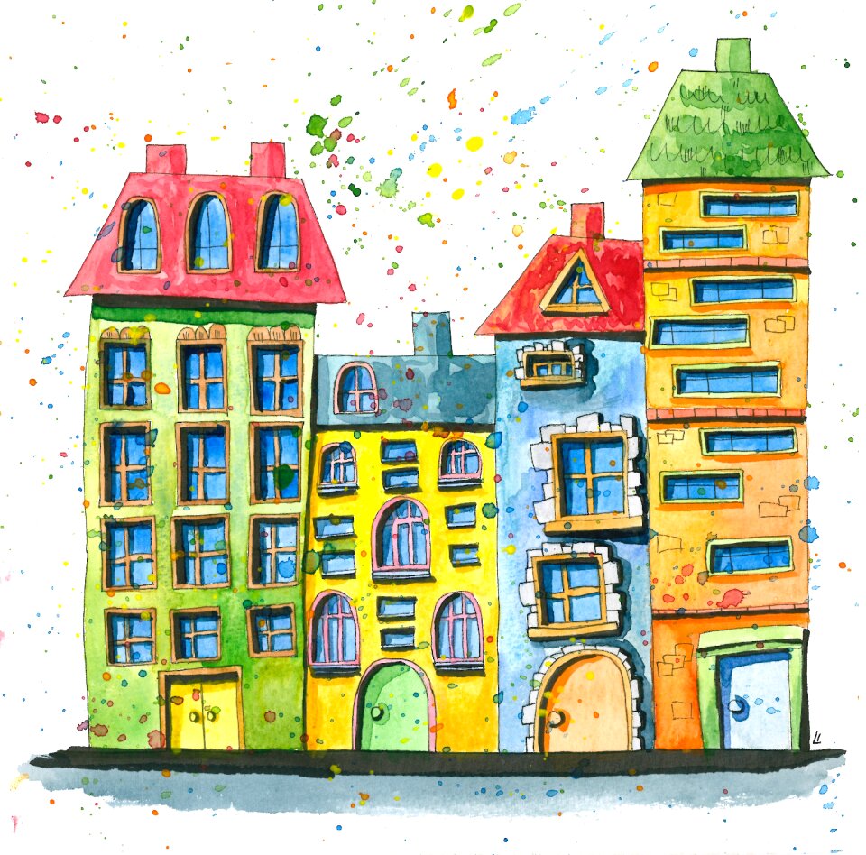 Houses drawing Free illustrations