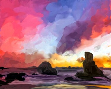 Sunset nature abstract water