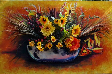Decoration brown sunflower brown drawing