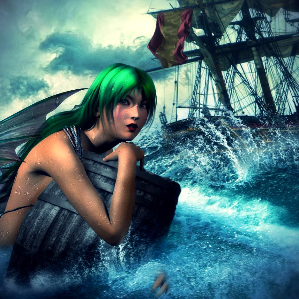Mermaid blue fantasy