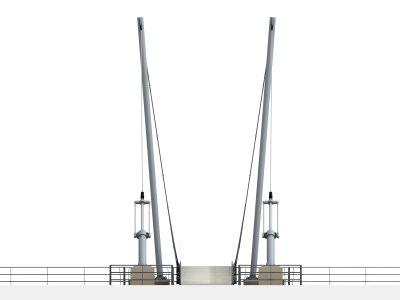 River bridge element metal rods