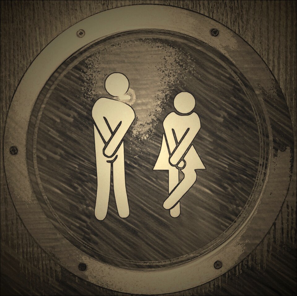 Public toilet cute funny