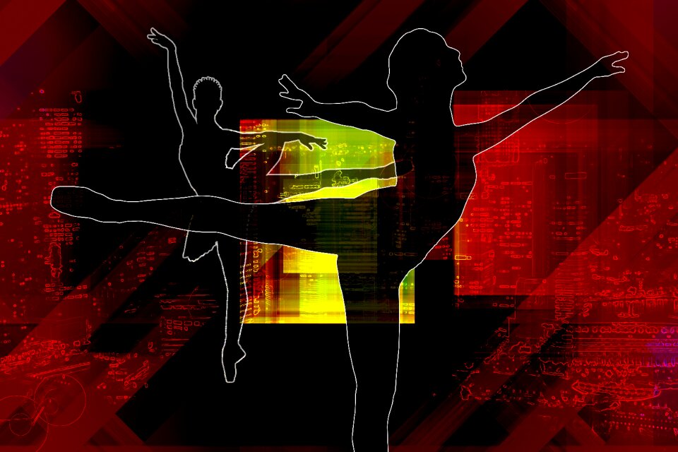 Silhouettes dance choreography