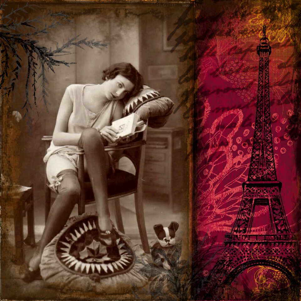 Flapper lady floral