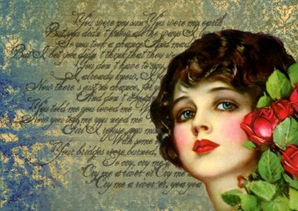 Rose caligraphy romantic