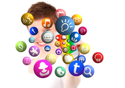 Symbols social media hands