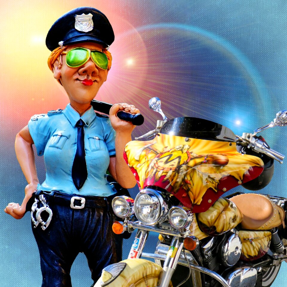 Policewoman figure funny