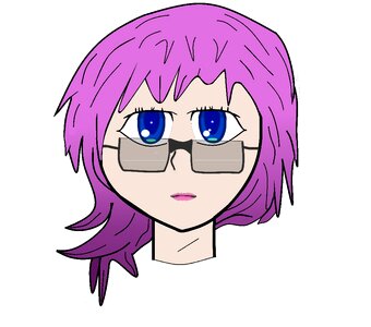 Head purple hair animated