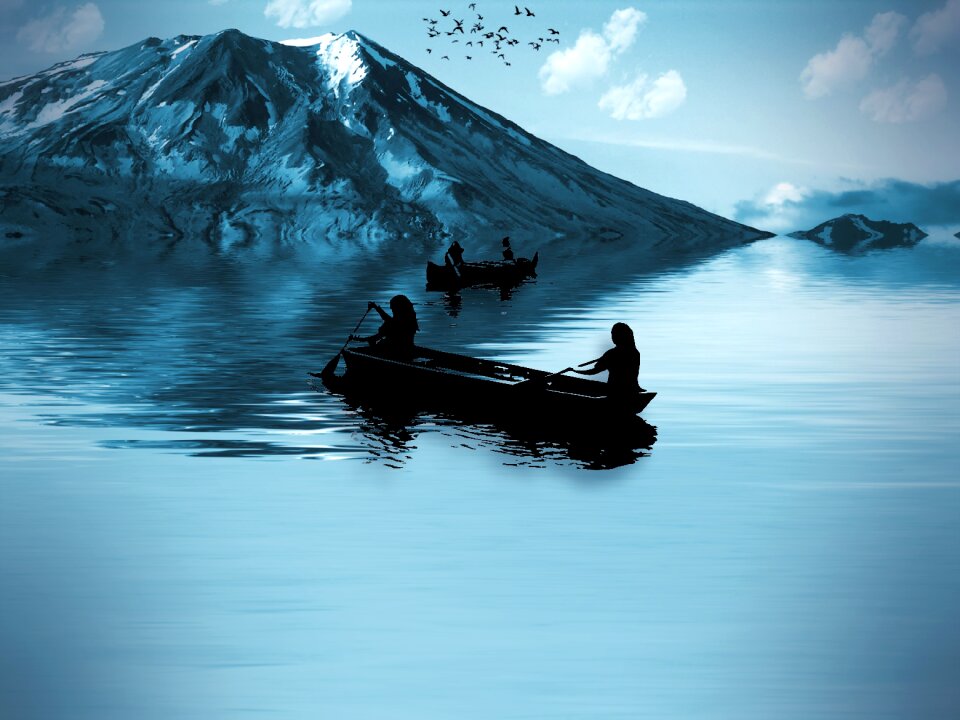Canoeing landscape nature