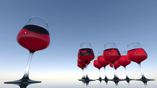 Red wine alcohol glasses
