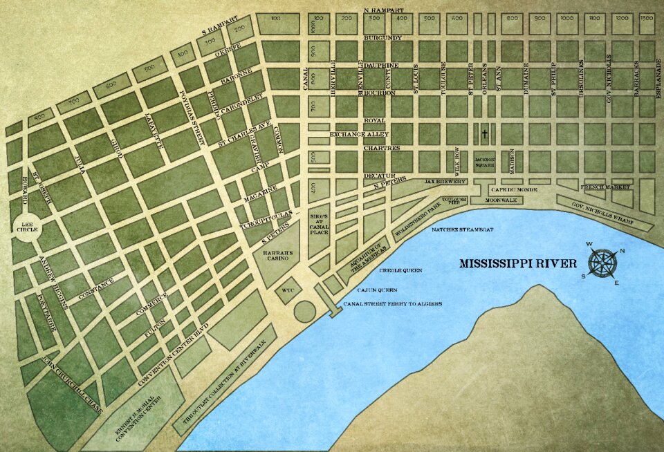New orleans map Free illustrations