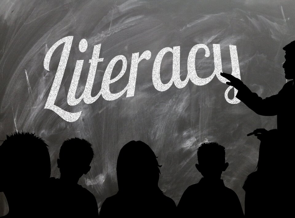 Blackboard teacher teaching