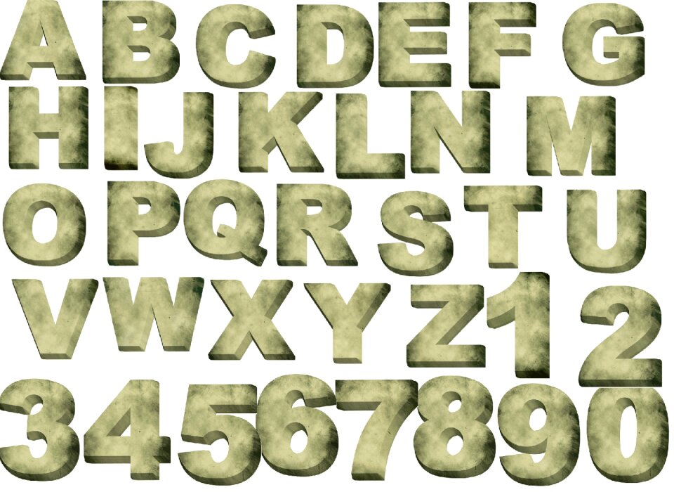 Stone alphabet isolated