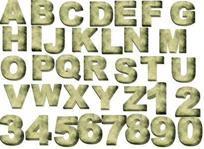 Stone alphabet isolated