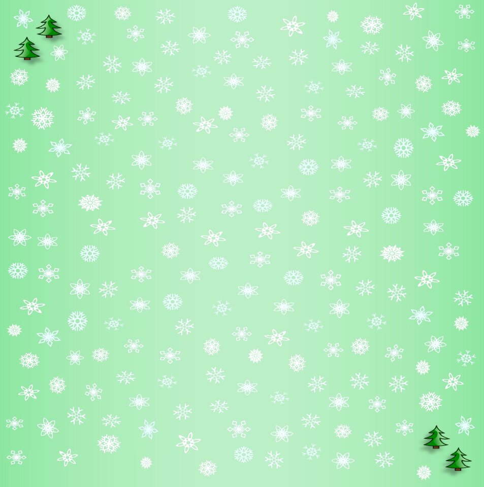Green gradient snowflakes