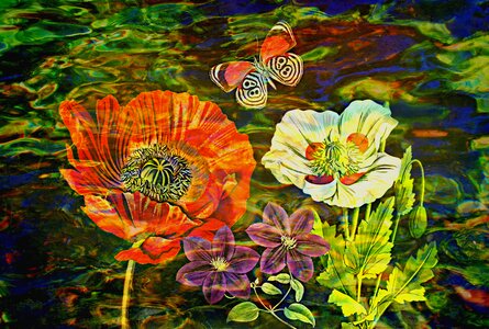 Flowers drawing colorful