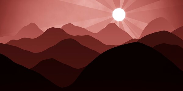 Sunset landscape horizon Free illustrations