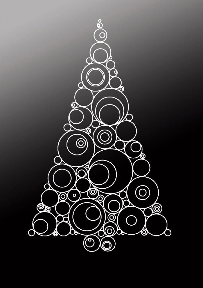 Christmas card grey white