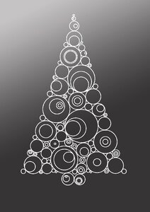 Christmas card grey white
