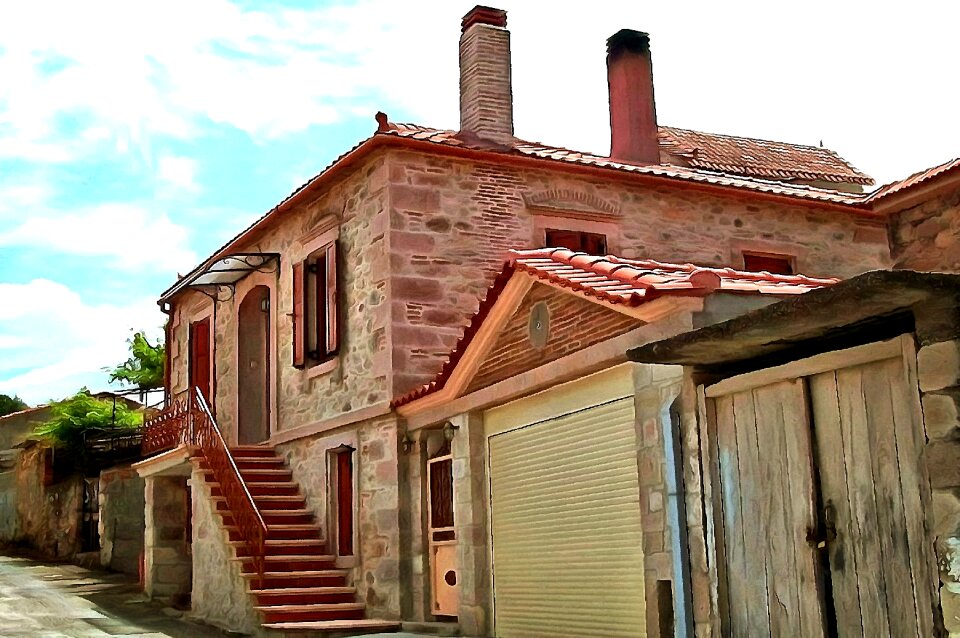Stone home sky