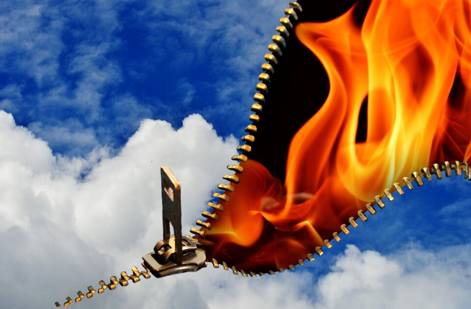 Clouds fire heaven and hell