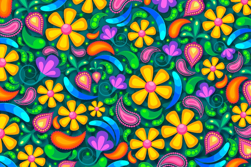 Flower colorful stylized