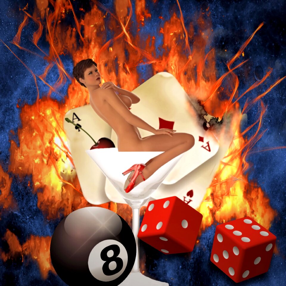 Cards cube cherry