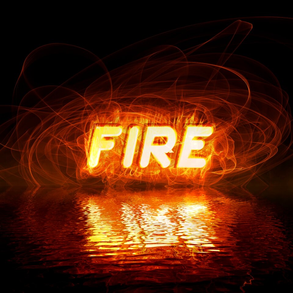 Fire night water