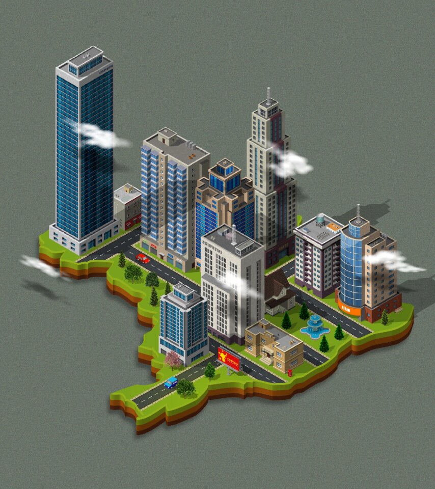 Skyline downtown art