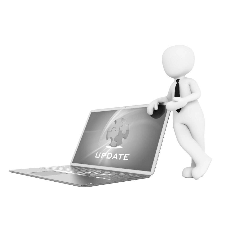 Black white freelancer computer