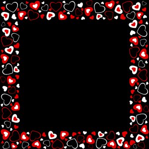 Red love black background